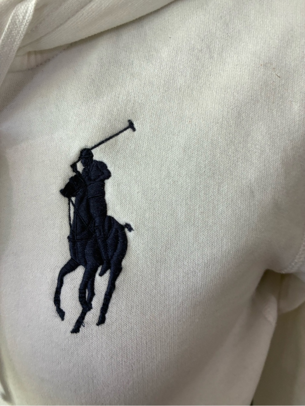 Ralph Lauren women’s M white Zip-Up Hoodie with USA Flag Navy Polo Logo Big Pony - Picture 3 of 7
